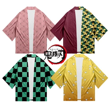 Anime Demon Slayer Kimetsu No Yaiba Zenitsu Giyu Tanjirou Камадо Незуко Cosplay Płaszcz Koszula Bluza Cosplay Kostium Dla Kobiet/Mężczyzn