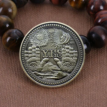 Antyczny TAK NIE Szczęśliwa Moneta Dwustronne Moneta Ze Stopu Cynku Pamiątkowa Ouija Szczęśliwy Dolar Dekoracji Dla Domu Monety Kolekcja Decor
