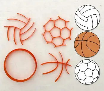 Foremki do ciastek koszykówki, piłki nożnej, sportów drukarki kreskówka 3D na torcie cukierki wydruku 3D stempel do ciastek
