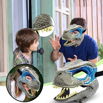 Halloween 3D Maska Dinozaura Gra Fabularna Rekwizyty Widok nakrycie Głowy Dinozaura Jurajski Dinozaurów Festiwal Dinozaurów Karnawałowe Prezenty