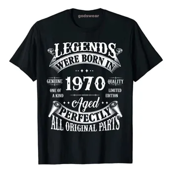 Koszulka na 52 Urodziny, Wzór Legendy, 1970 r., 52-letnia Koszulka, Vintage Garnitur, Odzież na Dzień Matki, Prezenty dla taty