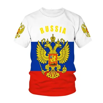 Letnia Koszulka męska Rosja Brazylia Chile Polska Hiszpania Sweterek z nadrukiem logo narodowej, Casual t-Shirt z Okrągłym Dekoltem i Krótkim Rękawem, Bluzki