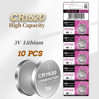 Nowe 10SZT CR1620 3V Baterie Litowe Przycisk Ochrony Środowiska Bateria do Kluczyka Zdalnego Sterowania