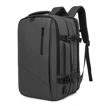 Plecak o Dużej Pojemności Męski Wodoodporny Oxford Czarny 15,6-calowy Plecak Na Laptopa Wielofunkcyjny USB-Ładowanie