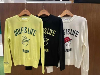 Południowokoreańska ubrania golfowe, Nowy damski garnitur, Miękki sweter z Dzianiny z długim rękawem i spódnica антилегкая