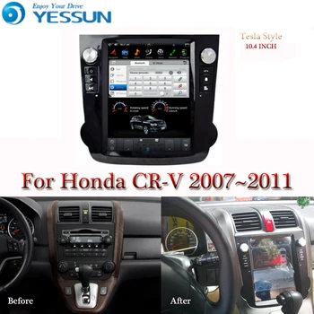 Tesla ekran Do Honda CR-V CRV 2007 2008 2009 2010 2011 Samochodowy Android Odtwarzacz Multimedialny 10,4 cali Samochodowy Radio stereo Audio GPS