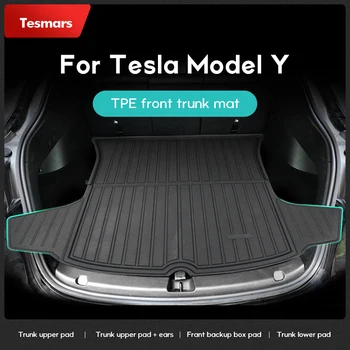 Tesmars dla Tesla Model Y Mata do Bagażnika Przedni Zapasowy TPE Samochodowy Mata Podłogi Modyfikacja Akcesoriów
