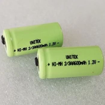 USA 600 mah 1,2 v 2/3AA ni-mh rechargeable battery 2/3 AA nimh komórka z zgrzewarek kart do golarki światło słoneczne