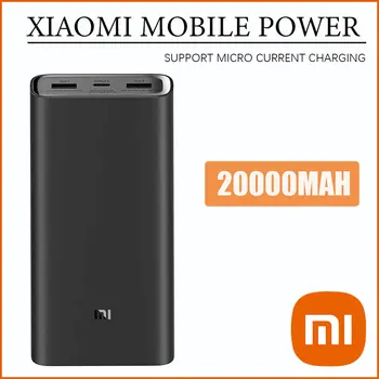 Xiaomi Power Bank 3 Mi Power Bank z potrójnym USB-wyjście USB-C 45 W Dwustronny Szybkie Ładowanie Przenośny 20000 mah Pro PLM07ZM