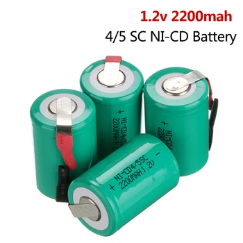 2-20 szt 4/5 SC NI-CD Akumulator 1,2 v 2200 mah Sub C Akumulator do DIY Śrubokręt, Wiertarka Elektryczna Latarka SUBC Baterii