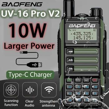 2022 BaoFeng UV-16 PRO Высокомощная Antena Przenośna radio Type-C Ładowarka Dalekiego zasięgu Wodoodporny urządzenie Nadawczo-odbiorcze UV16 Ham Radio TwoWay