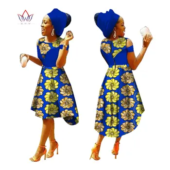 2023 Afrykański Strój Dla Kobiet, Letnia Sukienka Vintage Maxi Дашики, Afrykański Strój w stylu Bazin, Odzież Damska z Okrągłym Dekoltem, Nie WY1228