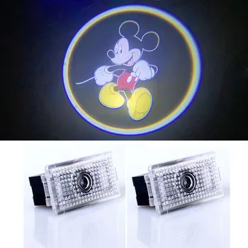 2X Led Drzwi Powitalny Świetlny Projektor Logo Disney Myszka Miki Minnie Upiorne Cień Światła Tesla Model 3 Model S Model X