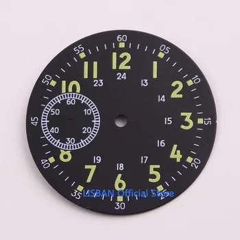 38,9 mm Czarny Sterylne Tarcza Świecąca Tarcza Zegarka jest idealny dla 6497 st3600 Mechanizm Z Ręcznym Zakładem Zegarki męskie Części zamienne