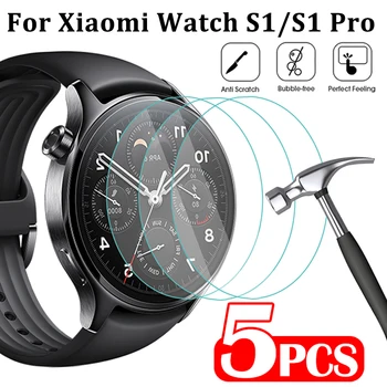 5 szt. szkło Hartowane dla Xiaomi Watch S1/S1 Pro Smartwatch HD Przezroczyste odporne na Zarysowania Szkło Ochronne dla Mi Watch S1 Pro