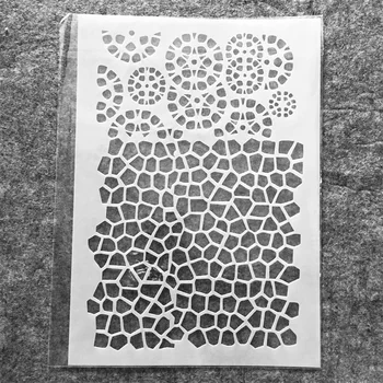 A4 29 cm Siatka Mozaika Tekstury DIY Wielowarstwowe Szablony Malowanie Ścian Scrapbooking Tłoczenie Tłoczenie Albumu Dekoracyjny Wzór