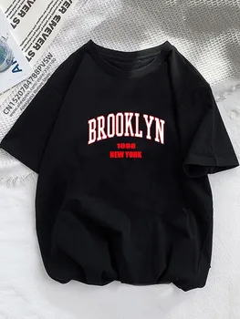 Brooklyn 1898, Nowy Jork, Damski t-Shirt z Graficznym Nadrukiem, Koszulka dla Dziewczyn z okrągłym dekoltem 2023, Meble, Odzież, Codzienne Damskie Topy Y2K, t-Shirt