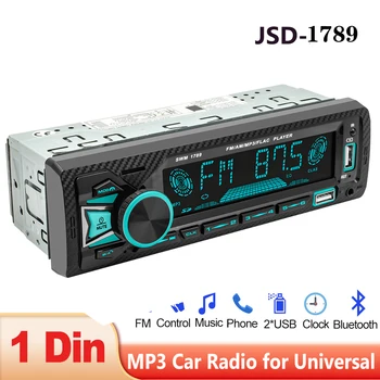 Car audio Radio 1 Din MP3 Samochodowy Stereo Bluetooth, FM, AUX In, USB, Kolorowe Przyciski APLIKACJA Pilot Zdalnego Sterowania 1Din Odtwarzacz Multimedialny