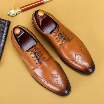 Desai/Nowość w 2022 roku; Męskie Eleganckie buty handmade; męskie Оксфорды ze skóry naturalnej; Włoska klasyczna Wzór męskie buty z perforacją typu 