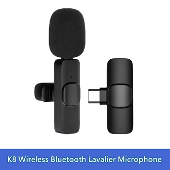 K8 Bezprzewodowy Klapy Mikrofon Przenośny Audio Nagrywanie Wideo Mini Mikrofon Do Transmisji na żywo Gry Telefon Microfonoe TYPEC