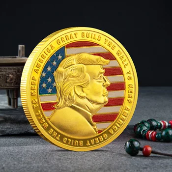 Kolekcjonerska pozłacane pamiątkowe monety Donalda Trumpa Zbuduj mur, aby zapewnić przyszłość naszego wielkiego narodu Pamiątkowa moneta