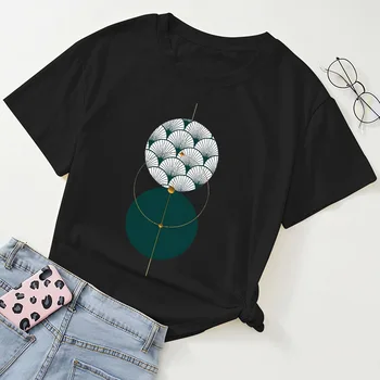 Koszulki Damskie Anime Koszula Piękny Trend Słodkie 90 s Moda, Vintage, Odzież Letnia, Odzież Damska t-shirt Wzory Geometryczne Hrabia