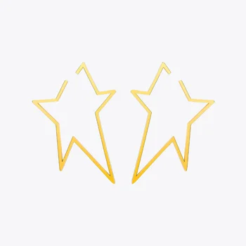 Moda Biżuteria Geometryczne Duże Kolczyki W Kształcie Gwiazdek w kolorze Złota Ze stali nierdzewnej Długie Wiszące Kolczyki Dla Kobiet Kolczyki EB171038