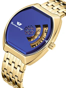 Nowe Mody Zegarek Kwarcowy Męski Zegarek Gorąca Sprzedaż Duża Tarcza Puste Złote Luksusowe Zegarki Relogio Masculino Montre Homme 2021 Prezent