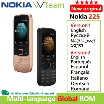 Nowy i oryginalny telefon komórkowy Nokia 225 4G z dwoma kartami SIM, Wielojęzyczny 2,4 cali z FM-radio 1150 mah Funkcja telefonu komórkowego