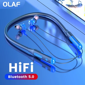 Olaf Bluetooth 5,0 Słuchawki z paskiem na Krawędzi Bezprzewodowe Słuchawki Magnetyczne Adsorpcji Sportowe Słuchawki douszne Wodoodporne Słuchawki douszne Hi-Fi, zestaw Słuchawkowy