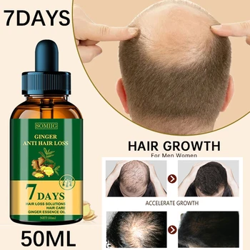 Olejek eteryczny z imbiru dla wzrostu włosów, produkty dla mężczyzn i kobiet, olej do szybkiego wzrostu, do pielęgnacji skóry głowy, piękno dla wzrostu włosów, zdrowie
