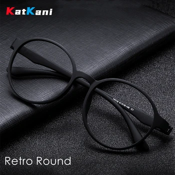 Oprawa do punktów KatKani Retro Okrągły optyczna oprawki do okularów dla mężczyzn i kobiet, superlekka, wygodna, bez śruby, projekt Glasse