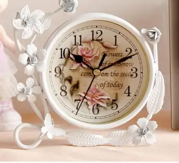 Piękno Europejski Styl Vintage Niemy Stół Zegar Na Biurko Żelazne Kreatywnych Dekoracji Domu Z Kwiatów Winorośl Najlepszy Prezent Dla Dzieci Dziewczyna