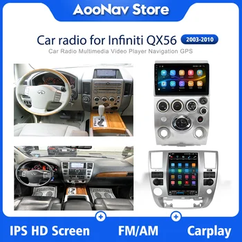 Radio samochodowe z systemem Android 10 dla Infiniti QX56 2003-2010 Do Nissan Armada GPS Navigatio głowicy System Multimedialny odtwarzacz Carplay Auto