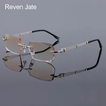 Reven Jate 58128 Czysty Tytan Bez Oprawki Diament Szlif Męskie Okulary Oprawki Optyczne Przepisane Im Modne Okulary Przeciwsłoneczne