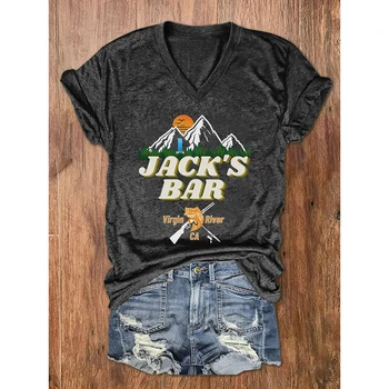 Rheaclot Virgin River Jack ' s Bar Damskie Retro Vintage Bawełniane t-shirty Damskie graficzne koszulki Topy