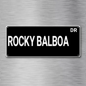 Rocky Balboa Uliczny Znak Metalowa Blaszany Szyld Metalowy Szyld na Ścianie wystrój (40 cm x 15 cm)