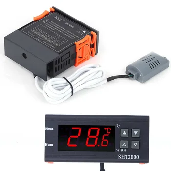 SHT2000 Wyświetlacz Cyfrowy Inteligentny Regulator Temperatury Wilgotności 220 i 110 W Czujnik Przekaźnik Termostat Grzałka Wytwornicy