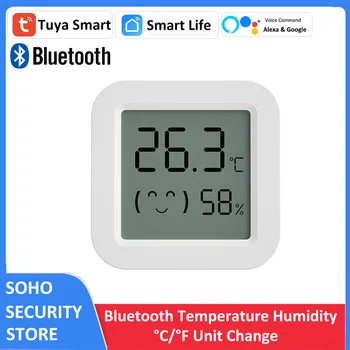Tuya Smart Bluetooth, Czujnik temperatury i wilgotności BLE Netto Termometr Higrometr Wyświetlacz LCD z Pilotem Zdalnego Sterowania BLE Hub APP