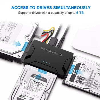 USB 3,0 Na IDE SATA 3 Kabel Sata-USB Adapter Obsługuje 2,5/3,5-calowy Zewnętrzny dysk SSD HDD Konwerter Kabel Dysku twardego Do KOMPUTERA Macbook