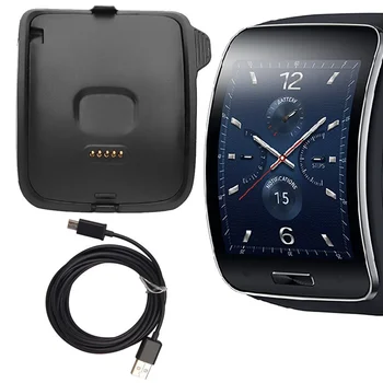 YSAGi Adecuado para Samsung Galaxy Gear S SM-R750 reloj inteligente negro base de cargador Base de carga USB