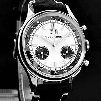 Tianjin 1963 Panda Pilot Chronograph Zegarek dla Mężczyzn Mewa ST19 Ręczny Wiatr Mechaniczny Zegarek 40 mm Rocznika Zegarek Wojskowy